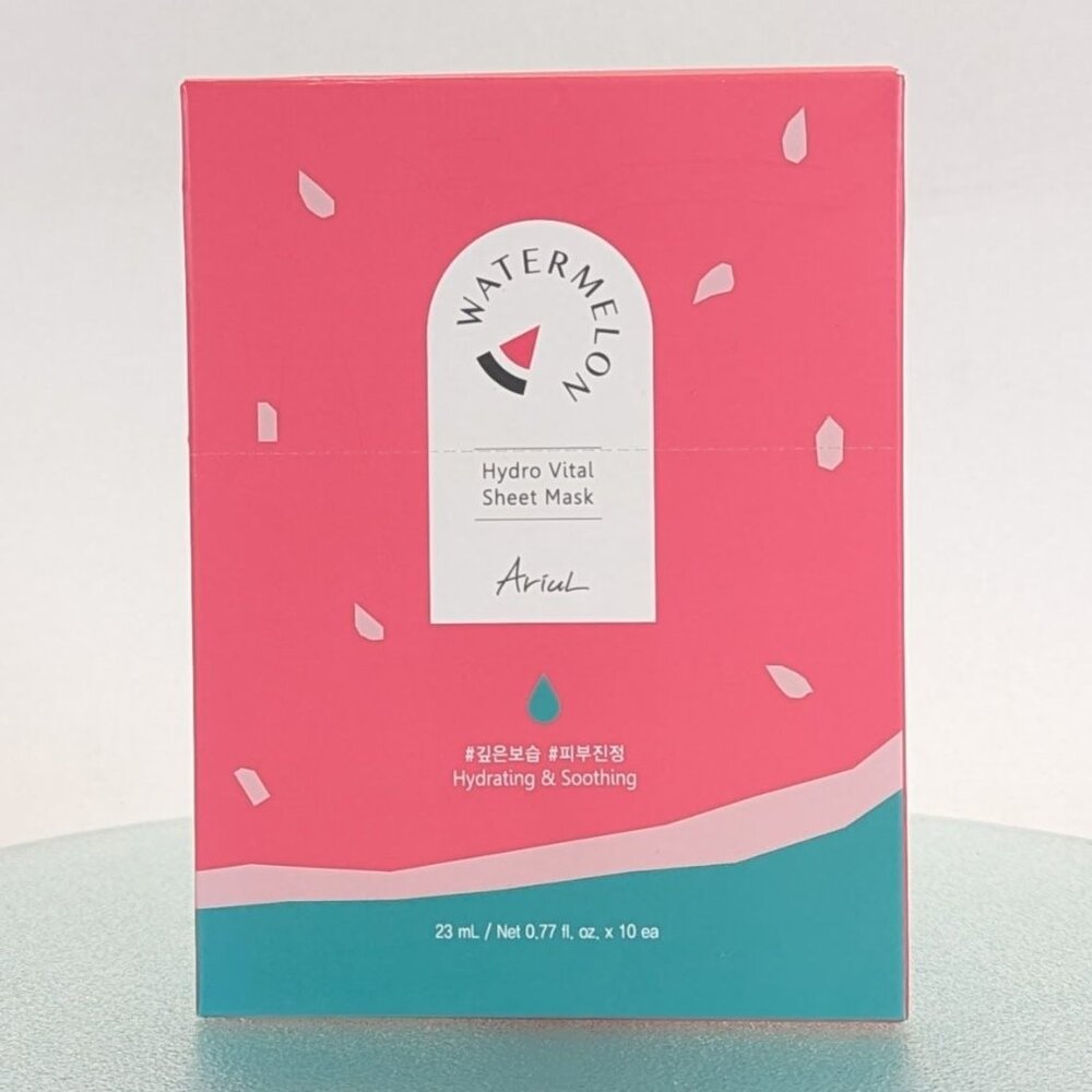 Ariul Watermelon Hydro Vital Sheet Mask 10 Pack 23ml Vegan Korea